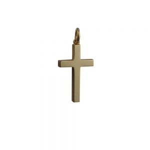 9ct Gold 25x15mm plain solid block Cross