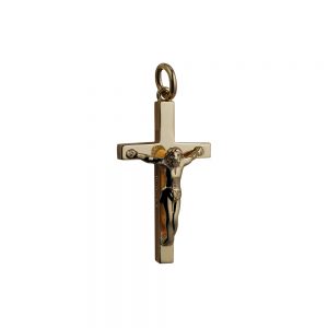 9ct Gold 30x18mm solid block Crucifix Cross