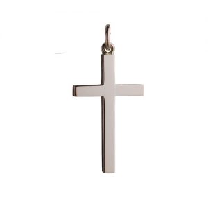 9ct Rose Gold 30x18mm plain solid block Cross