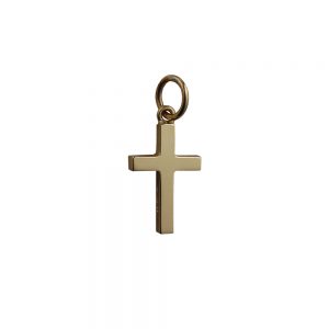 9ct Gold 15x9mm plain solid block Cross
