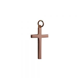9ct Rose Gold 25x15mm plain solid block Cross