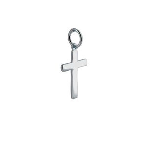 Silver 16x10mm plain flat latin Cross