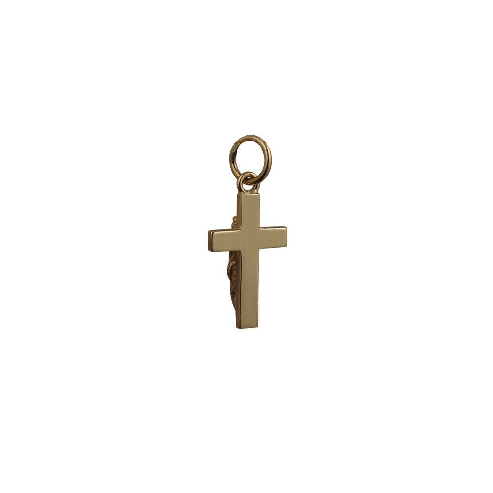 9ct Gold 17x10mm solid block Crucifix Cross - Image 2