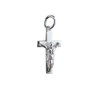 Silver 17x10mm solid block Crucifix Cross