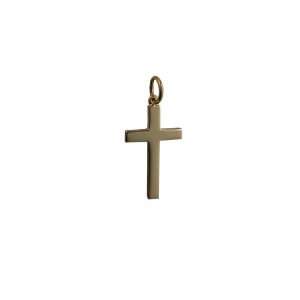 9ct Gold 20x12mm plain solid block Cross