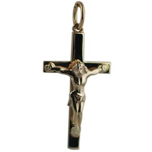 9ct Gold 25x15mm solid block Crucifix Cross