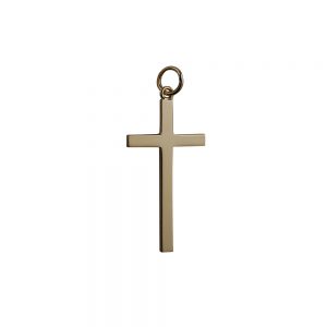 9ct Gold 30x17mm plain solid block Cross