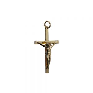 9ct Gold 35x20mm solid block Crucifix Cross