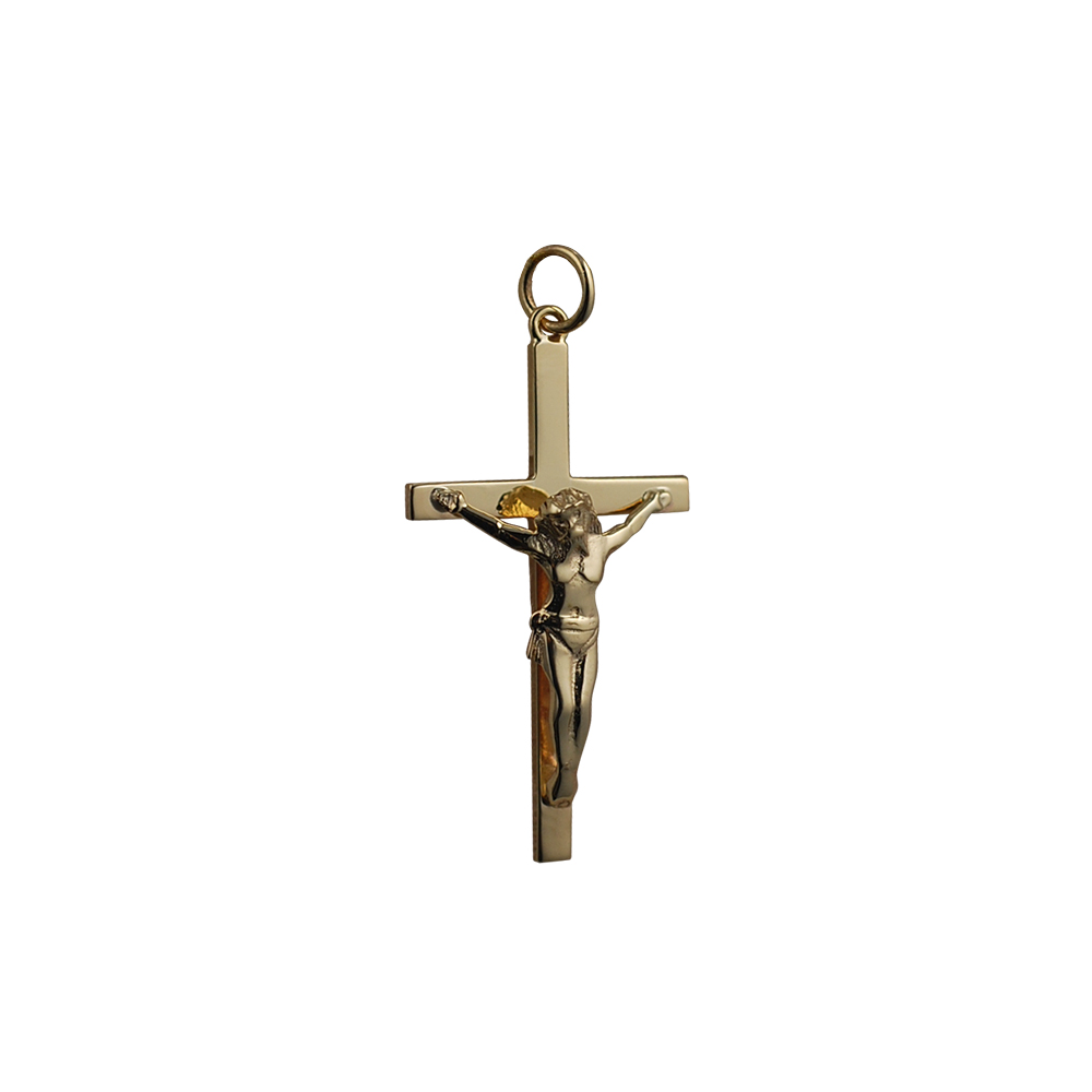 9ct Gold 35x20mm solid block Crucifix Cross