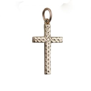 9ct Gold 20x12mm celtic knot embossed Cross