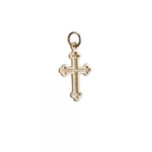 9ct Gold 21x15mm plain club end edge Cross