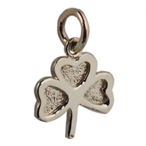 9ct Gold 13x13mm plain Shamrock Pendant or Charm