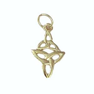 9ct Gold 16x11mm double celtic Trinity knot Pendant