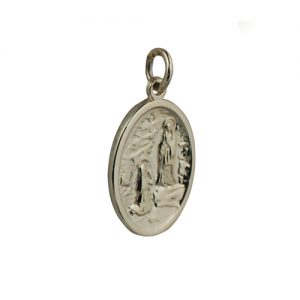 9ct Gold 21x15mm oval St Bernadette Pendant