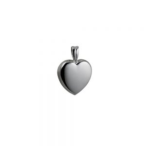 Silver 17x18mm domed Heart shaped Pendant or Charm