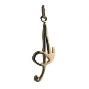 9ct Gold 28x11mm plain palace script Initial A Pendant