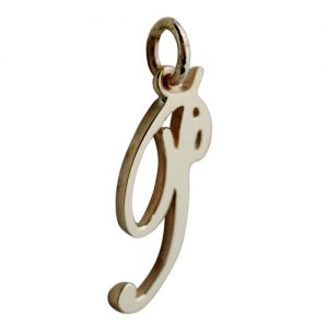 9ct Gold 25x10mm plain palace script Initial P Pendant