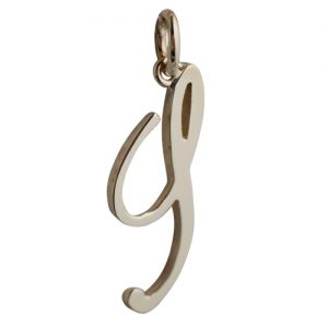 9ct Gold 26x11mm plain palace script Initial S Pendant