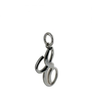Silver 21x12mm plain palace script Initial E Pendant