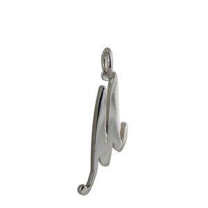 Silver 25x10mm plain palace script Initial M Pendant