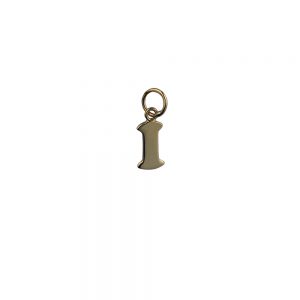 9ct Gold 6x10mm plain Initial I Pendant or Charm