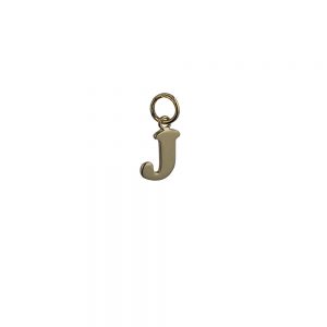 9ct Gold 9x11mm plain Initial J Pendant or Charm