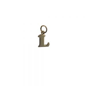 9ct Gold 10x10mm plain Initial L Pendant or Charm