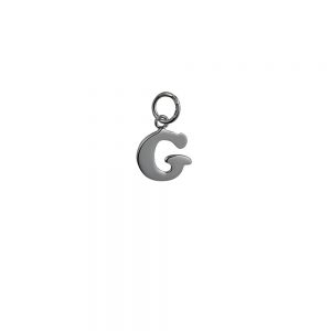 Silver 11x12mm plain Initial G Pendant or Charm