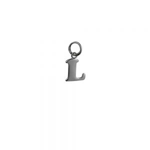Silver 10x10mm plain Initial L Pendant or Charm