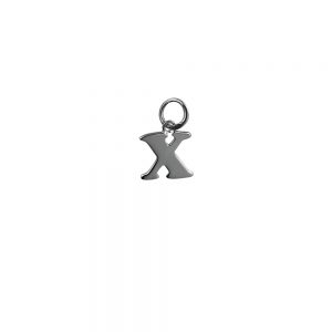 Silver 11x11mm plain Initial X Pendant or Charm