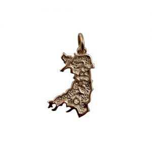 9ct Gold 20x14mm Map of Wales Cymru Pendant or Charm