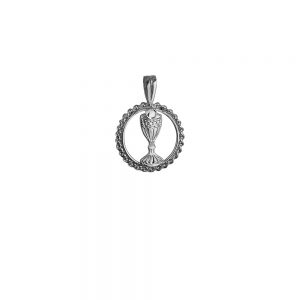 Silver 15mm round First Communion Chalice Pendant or Charm