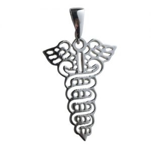 Silver 35x25mm pierced Medical emblem Pendant on a bail loop