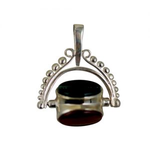 Silver 22x26mm Triple Spinning Fob Pendant