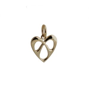 9ct Gold 16x15mm entwined Heart Pendant