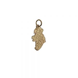 9ct Gold 19x13mm Map of Ireland Pendant