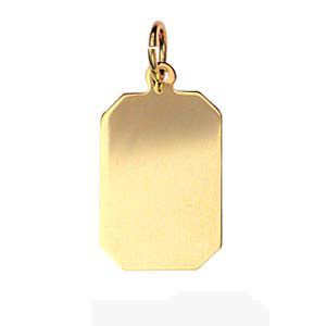 9ct Gold 18x12mm plain rectangular Disc Pendant