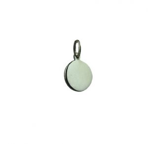 Silver 10mm plain round Disc Pendant
