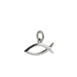 Silver 7x20mm Christian Fish symbol Pendant or Charm