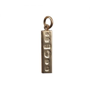 9ct Gold 22x5mm solid hallmarked Ingot Pendant