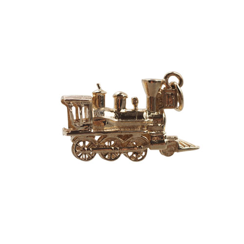 9ct Gold 16x27mm solid Steam Locomotive Pendant or Charm - Image 2
