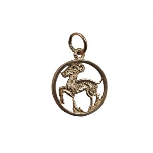 9ct Gold 15mm pierced Capricorn Zodiac Pendant
