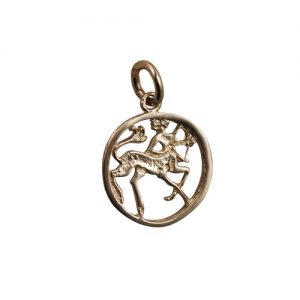 9ct Gold 15mm pierced Sagittarius Zodiac Pendant