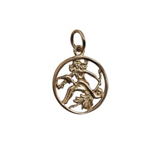 9ct Gold 15mm pierced Virgo Zodiac Pendant