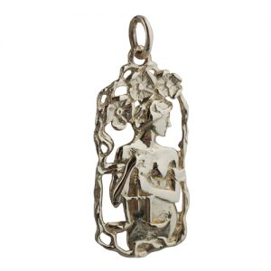 9ct Gold 33x17mm Libra Zodiac Pendant