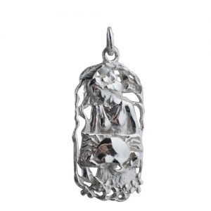 Silver 33x17mm Cancer Zodiac Pendant