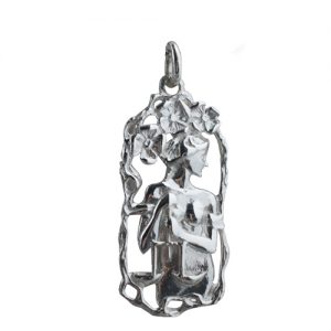 Silver 33x17mm Libra Zodiac Pendant