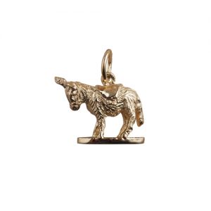 9ct Gold 14x17mm solid Donkey Pendant or Charm