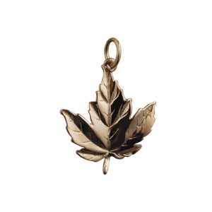 9ct Gold 22x19mm solid Maple Leaf Pendant or Charm
