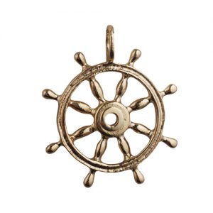 9ct Gold 28mm solid Ships Wheel Pendant or Charm